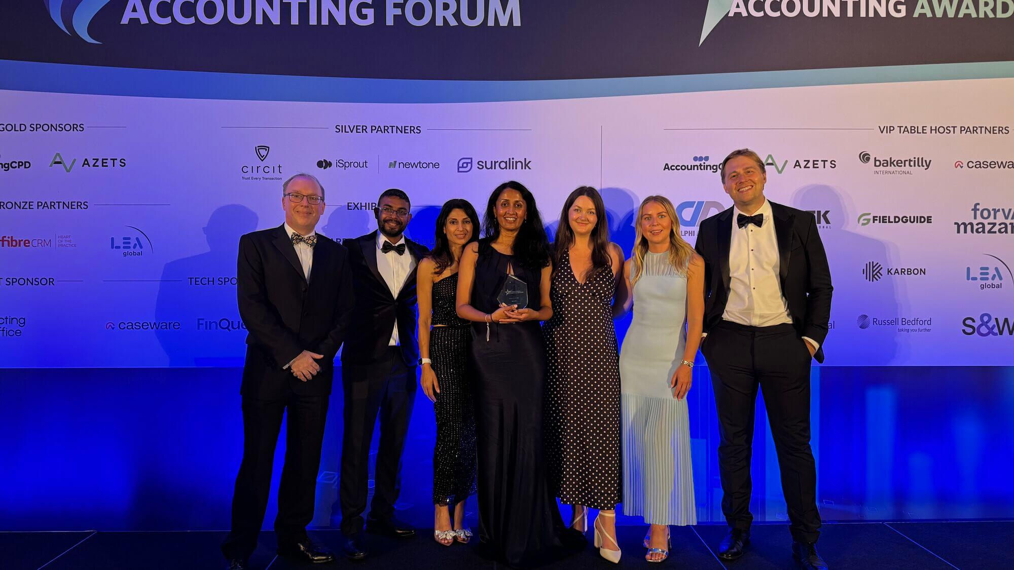 Baker Tilly International accepting the Network of the Year award at the International Accounting Forum & Awards